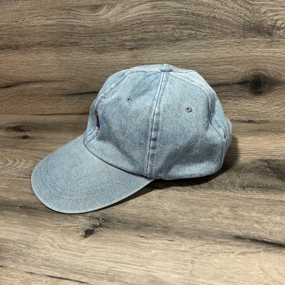 Winnie The Pooh Adjustable Hat Denim Disney Y2K center Small Logo - Picture 3 of 8